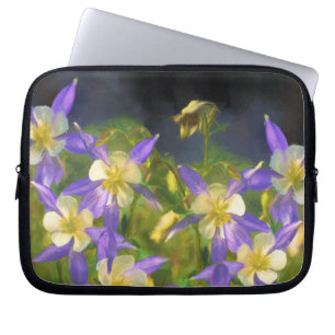Colorado Blue Columbine Painting - Original Art Laptopschutzhülle
