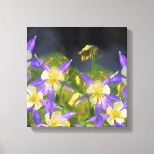 Colorado Blue Columbine Painting - Original Art Leinwanddruck