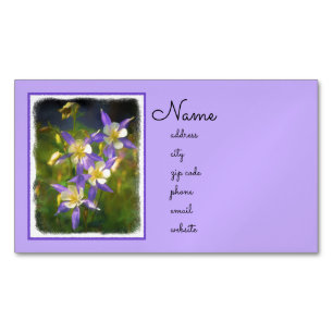 Colorado Blue Columbine Painting - Original Art Magnetische Visitenkarte