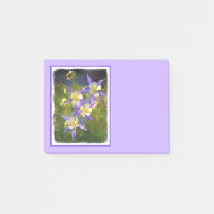 Colorado Blue Columbine Painting - Original Art Post-it Klebezettel