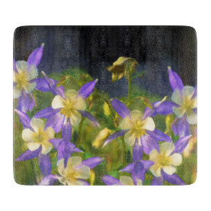 Colorado Blue Columbine Painting - Original Art Schneidebrett