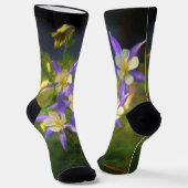 Colorado Blue Columbine Painting - Original Art Socken (Gewinkelt)