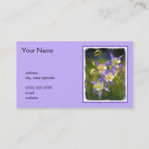 Colorado Blue Columbine Painting - Original Art Visitenkarte