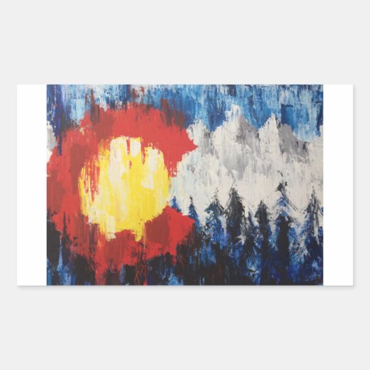 Colorado Blurr Mountain Flag Sticker (Vorderseite)