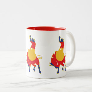 Colorado Buckig Bronco Cowboy Zweifarbige Tasse