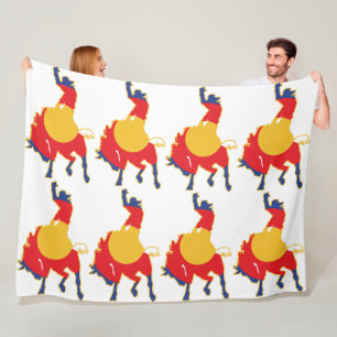 Colorado Bucking Bronco Cowboy Fleece-Decke Fleecedecke