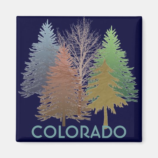 Colorado bunter Bäume Andenken Magnet (Vorne)