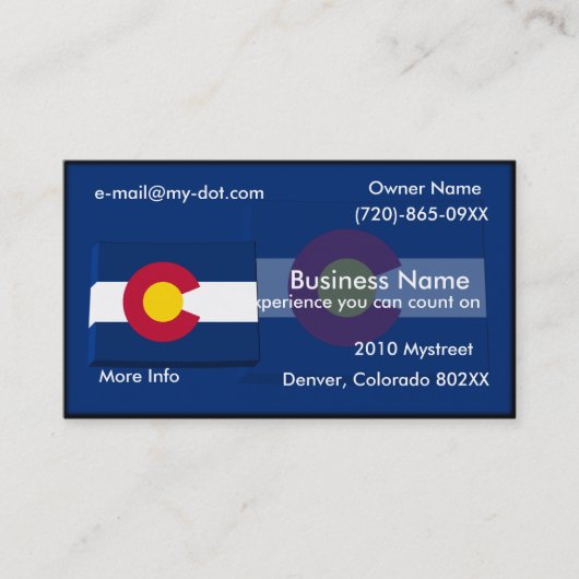 Colorado Business Card Visitenkarte (Vorderseite)