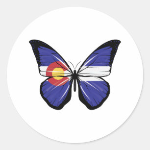 Colorado Butterfly Fahne Runder Aufkleber