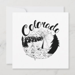 Colorado Camper Outdoor Tinte Illustration Feiertagskarte