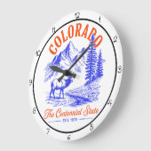 Colorado Centennial State Elk Große Wanduhr (Winkel)