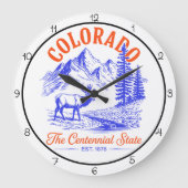 Colorado Centennial State Elk Große Wanduhr (Vorderseite)