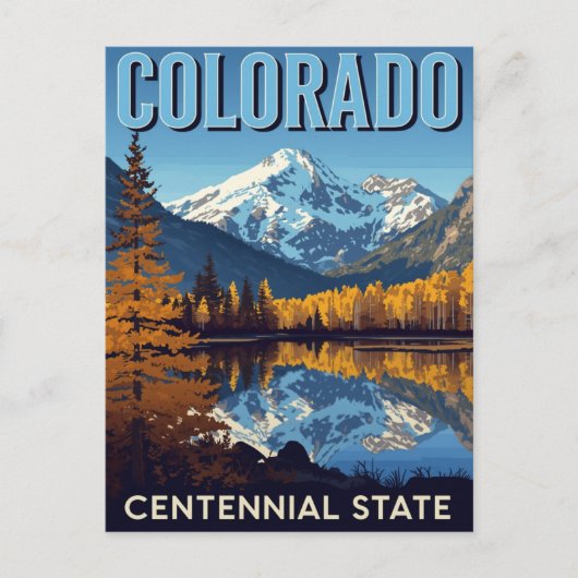 Colorado Centennial State Mountain Lake Postkarte (Vorderseite)