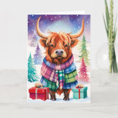 Colorado Christmas Highland Cow Card Karte (Vorderseite)
