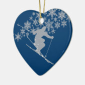 Colorado Christmas Snowflake Skier Keramikornament (Links)