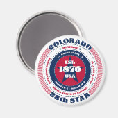 Colorado Circle Typografy Souvenir Magnet (Vorderseite/Rückseite)