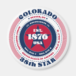 Colorado Circle Typografy Souvenir Magnet