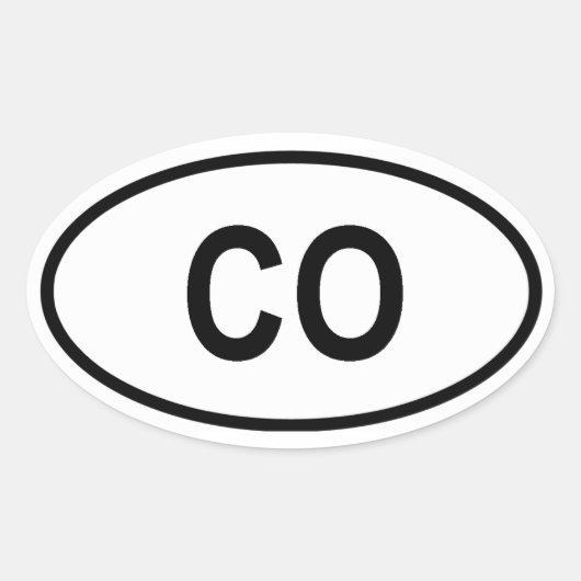 Colorado "CO" Ovaler Aufkleber (Vorderseite)