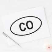 Colorado "CO" Ovaler Aufkleber (Umschlag)