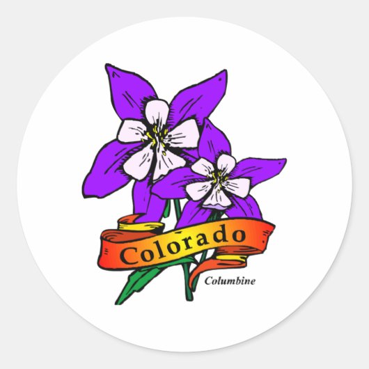 Colorado Columbine Runder Aufkleber (Vorderseite)