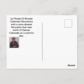 Colorado Cone-förmige Berge Postkarte (Rückseite)