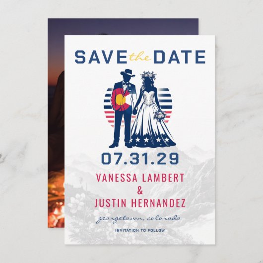 Colorado Couple Save The Date (Vorne/Hinten)