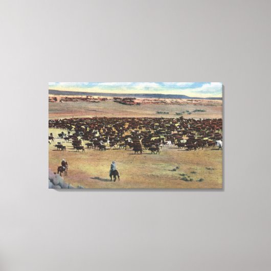 Colorado - Cowboys Rounding Leinwanddruck (Vorderseite)