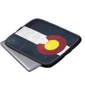 Colorado Dark Grunge Flag Laptopschutzhülle (Vorne Knopf)