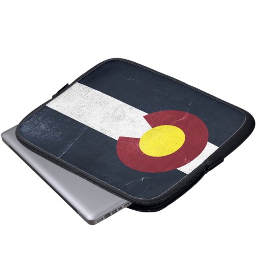 Colorado Dark Grunge Flag Laptopschutzhülle (Vorne Knopf)
