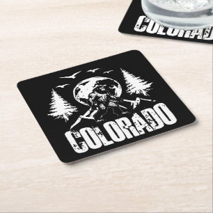 Colorado Day Bigfoot Vintages Wandern Rechteckiger Pappuntersetzer