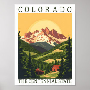 Colorado der Centennial-Staat USA Reiseort Poster