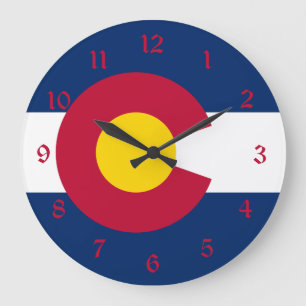 Colorado: Die Centennial-Flagge eines US-Bundessta Große Wanduhr