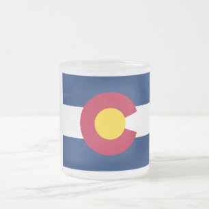 Colorado: Die Centennial-Flagge eines US-Bundessta Mattglastasse