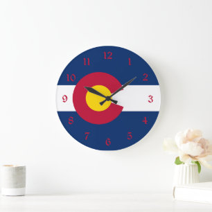Colorado: Die Flagge des hundertjährigen US-Bundes Große Wanduhr