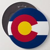 Colorado: Die hundertjährige US-Staatsflagge Button (Vorne & Hinten)