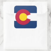 Colorado: Die hundertjährige US-Staatsflagge Quadratischer Aufkleber (Tasche)