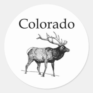 Colorado-Elche (Linie Kunst) Runder Aufkleber