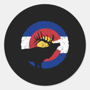 Colorado Elend Jagd T Shirt Co Staatsflagge Runder Aufkleber
