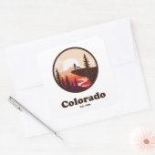 Colorado Est 1876 Quadratischer Aufkleber (Umschlag)