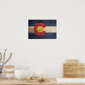 Colorado-Fahne aus Holz Poster (Küche)