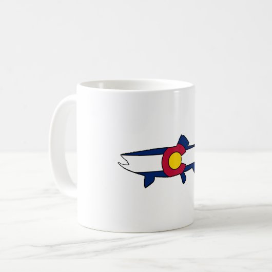 Colorado Fahne Forellenfischkaffee Tasse (Vorderseite Links)