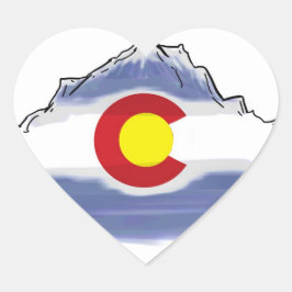 Colorado-Fahne Herz-Aufkleber