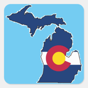 Colorado Fahne Michigan Kontur Aufkleber