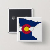 Colorado Fahne Minnesota Kontur Button (Vorne & Hinten)