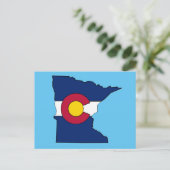 Colorado Fahne Minnesota Kontur Postkarte (Stehend Vorderseite)