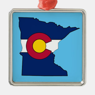 Colorado Fahne Minnesota Kontur Silbernes Ornament