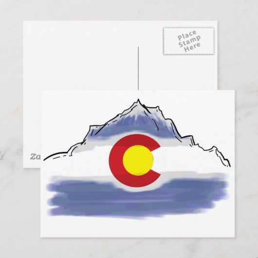 Colorado-Fahne Postkarte (Vorne/Hinten)
