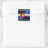 Colorado-Fahne Quadratischer Aufkleber (Tasche)
