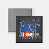 Colorado-Fahnen-Drums Magnet (Vorderseite/Rückseite)