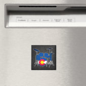 Colorado-Fahnen-Drums Magnet (In Situ (Geschirrspüler))